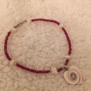 Beaded shell ankle bracelet